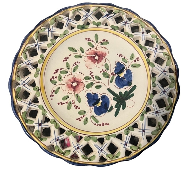Set Of 3 Jay Willfred 9.25" Decorative Floral Plate Made In Portugal Andrea - Picture 3 of 7